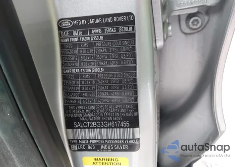 2016 Land Rover Discovery Sport Hse Lux z USA, uszkodzony, nr VIN SALCT2BG3GH617455